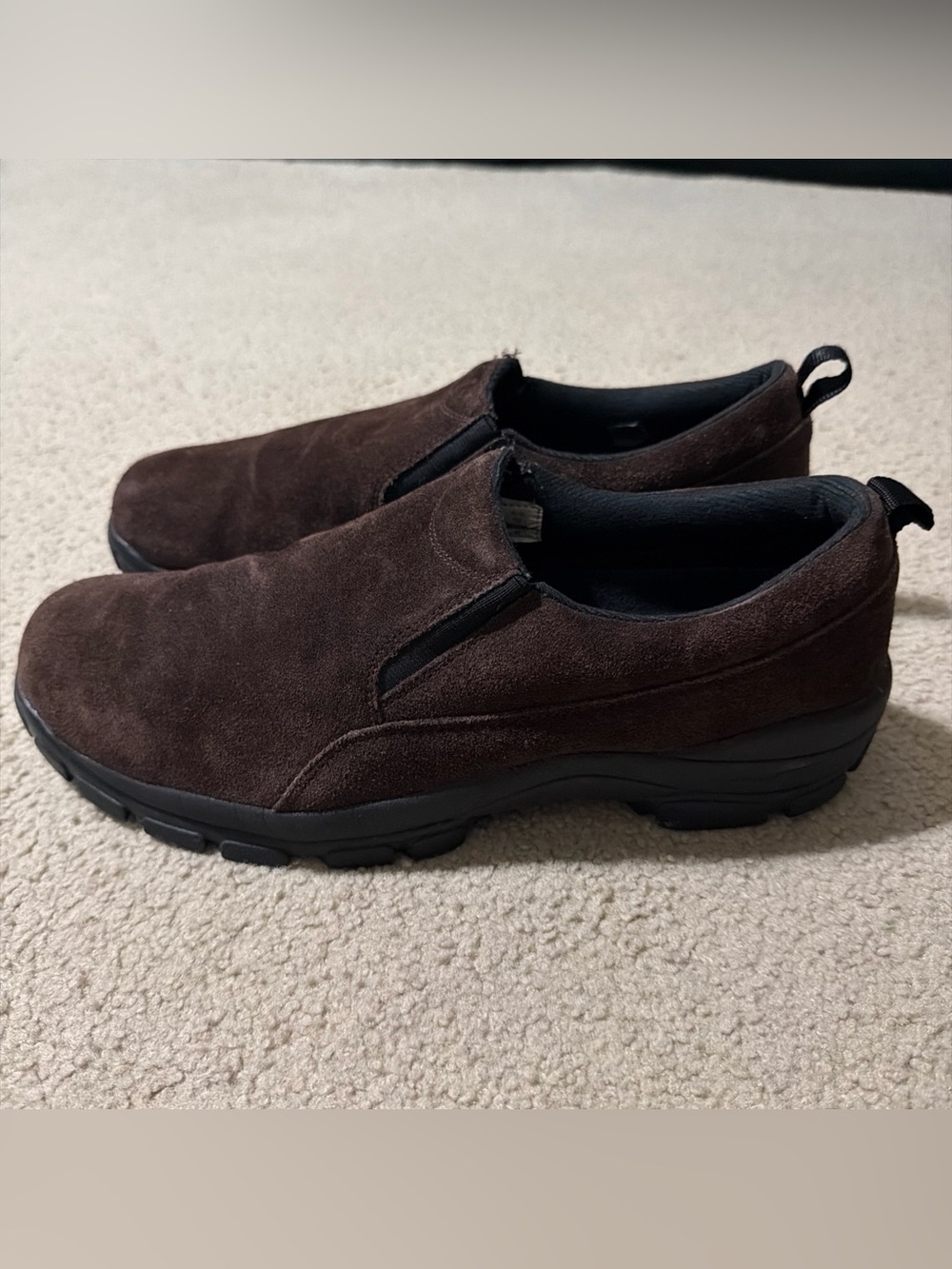 Lands End Men’s 12D Shoes Slip Ons Loafers Round Casual Walking Low Top Brown